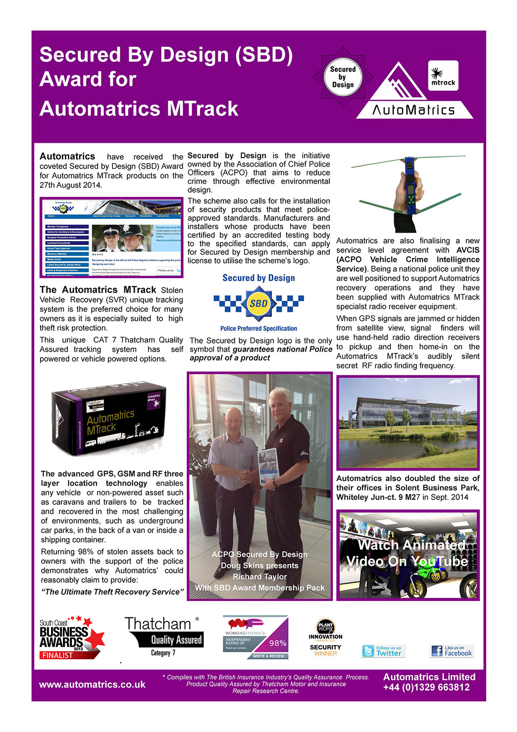 Automatrics MTrack Secured By Design Membership Newsletter